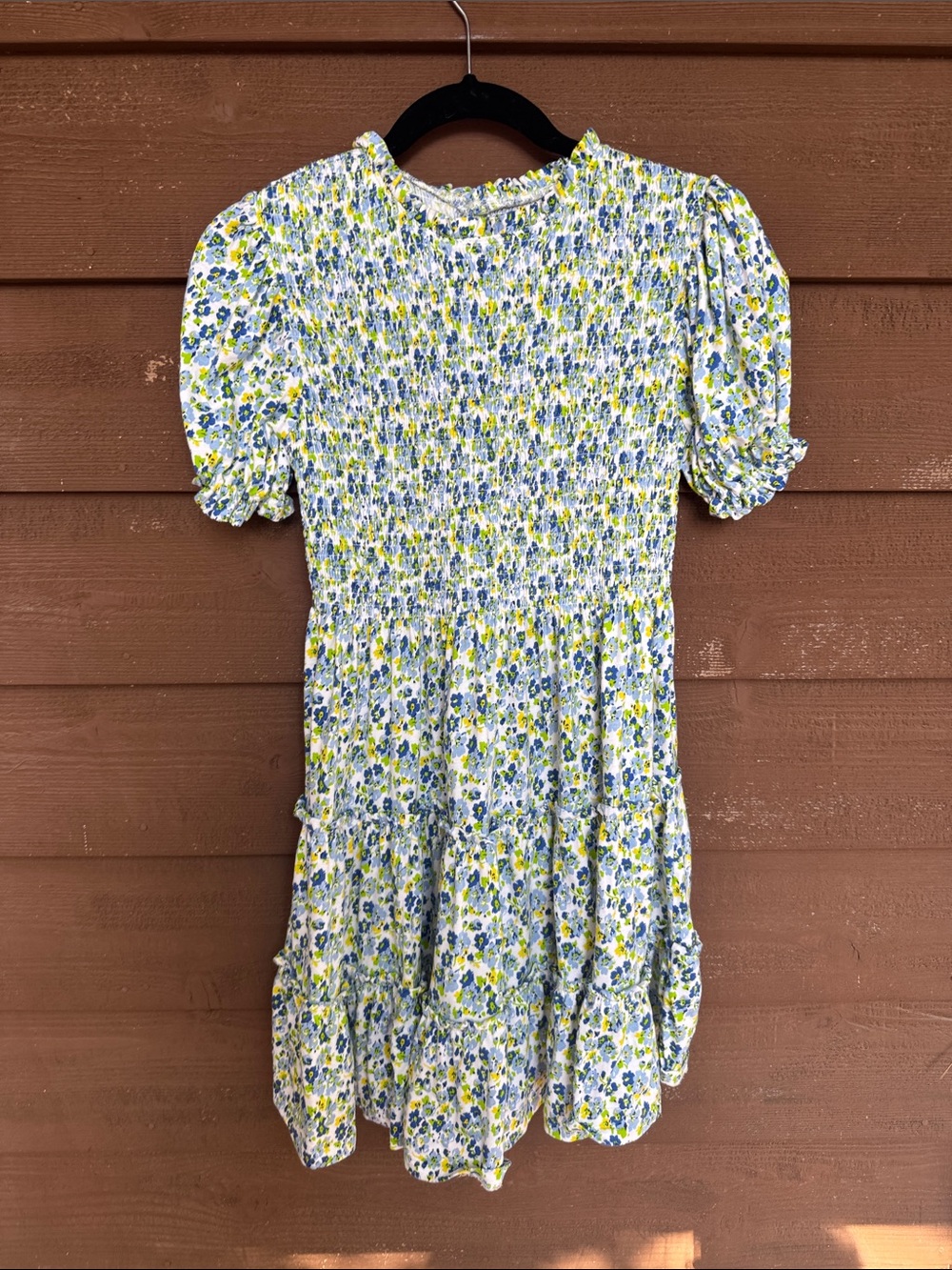 Polo by Ralph Lauren Blue & Yellow Floral Smocked Girl’s Dress size L (12-14)